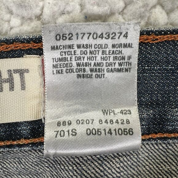 Levi’s 514 Jeans Men’s Size 32x32 Blue Slim Straight Y2K Grunge Streetwear - Picture 8 of 12